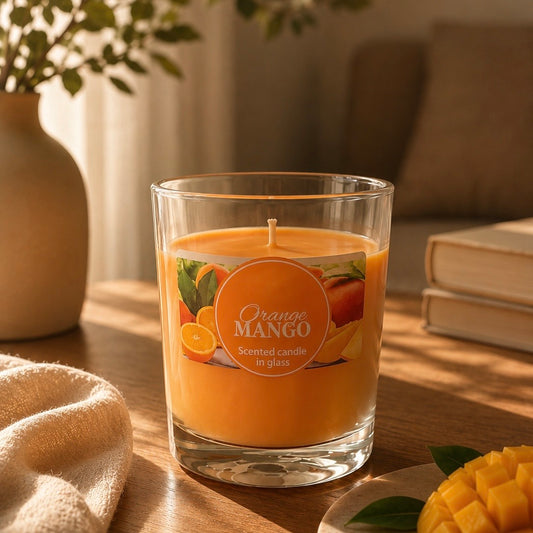Lumânare Parfumată Orange Mango – Răsfăț Tropical pentru Casa Ta