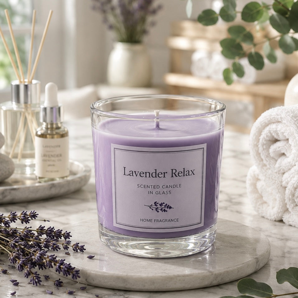 Lumânare Parfumată Lavender Relax – Liniște și Relaxare pentru Sufletul Tău