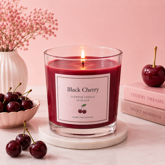 Lumânare Parfumată Black Cherry – Eleganța Dulce a Cireșelor Negre
