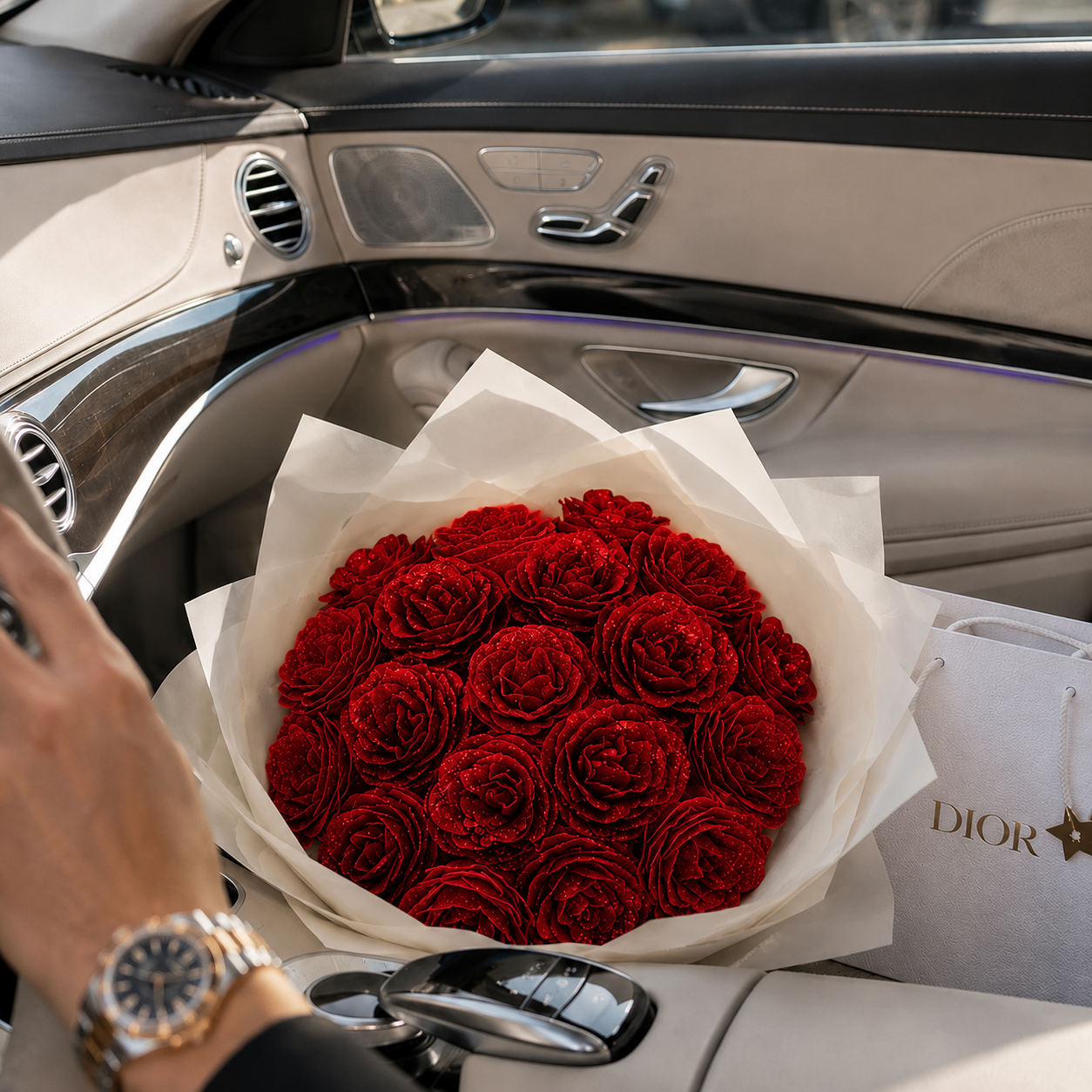 Buchet Red Velvet – 19 Trandafiri Imperiali Roșii