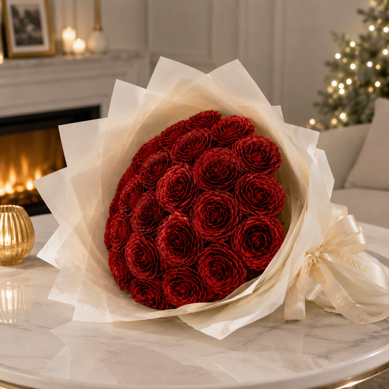 Buchet Red Velvet – 19 Trandafiri Imperiali Roșii