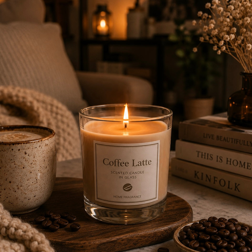 Lumânare Parfumată Coffee Latte – Răsfăț Aromat pentru Iubitorii de Cafea