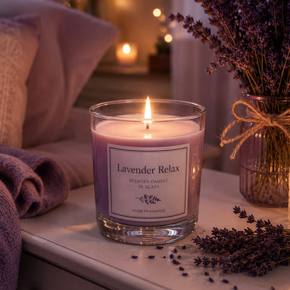 Lumânare Parfumată Lavender Relax – Liniște și Relaxare pentru Sufletul Tău
