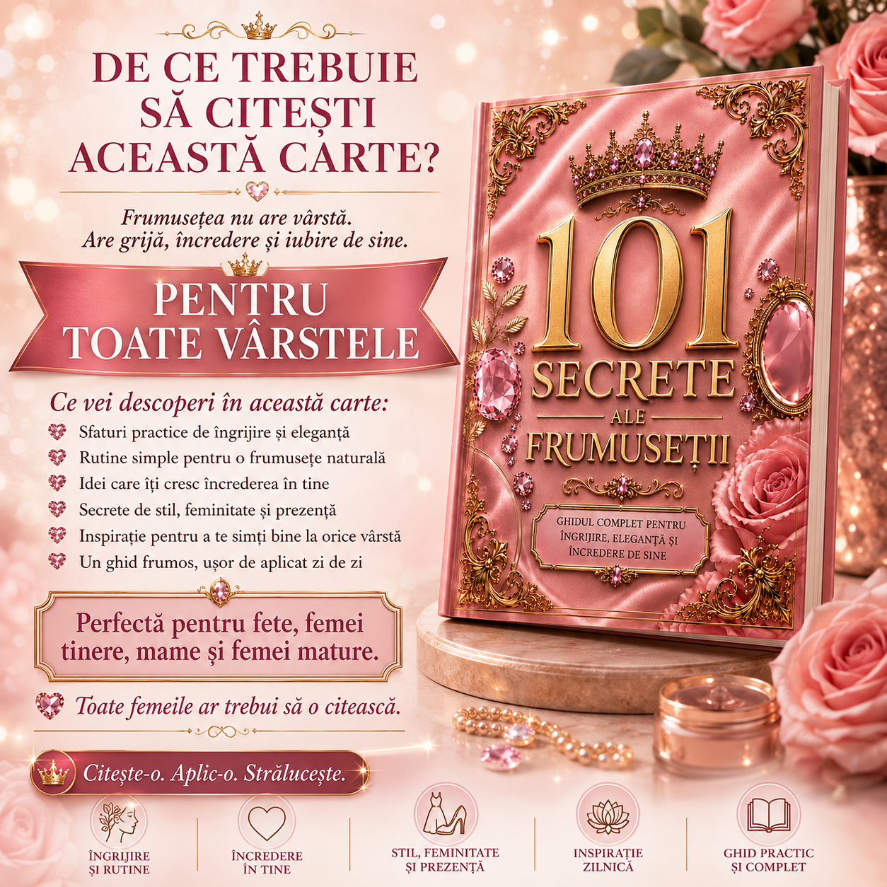 101 Secrete ale Frumuseții – Ghidul Complet pentru Eleganță, Încredere și Feminitate - pentru toata varstele