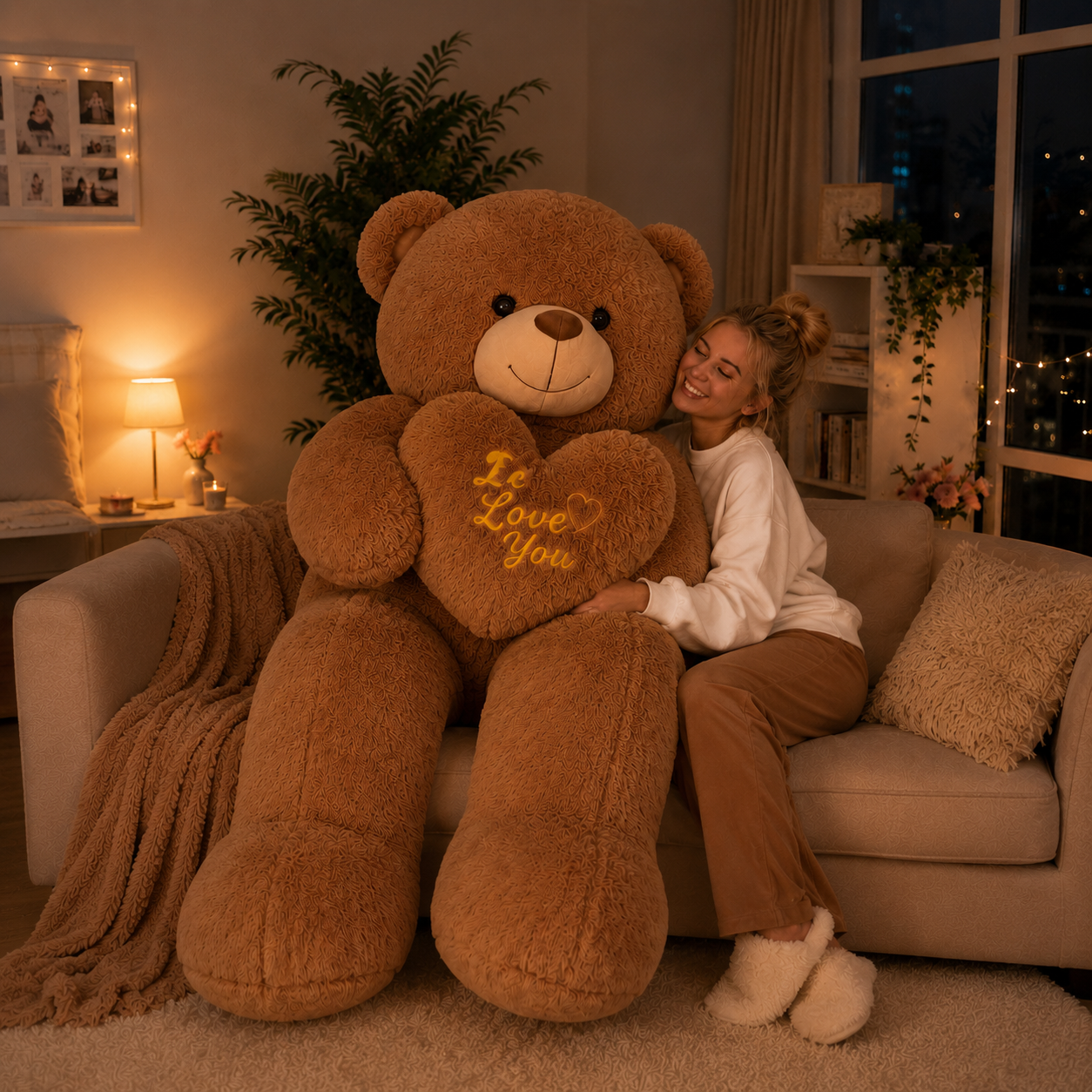 Urs Gigant Maro cu Inimioară “I Love You”
