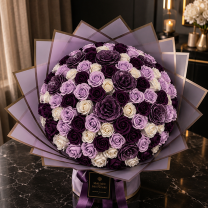 Lavender Prestige – Buchet Exclusiv 101 Trandafiri 💜