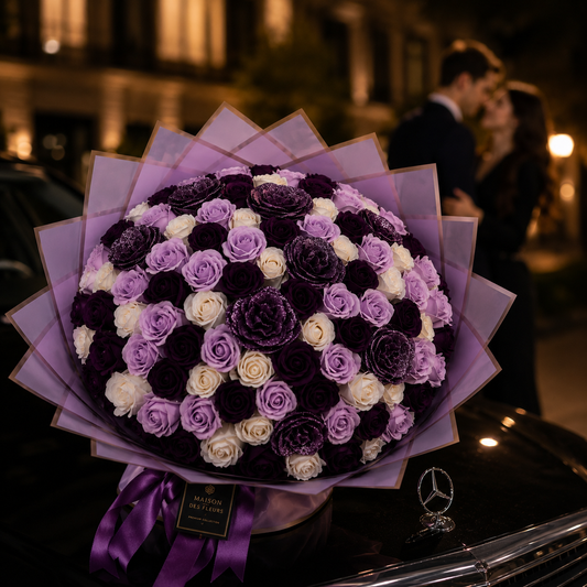 Lavender Prestige – Buchet Exclusiv 101 Trandafiri 💜